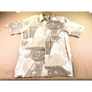 Georg Roth of Germany Vintage 90s Watercolor Abstract Short Sleeve Button - L